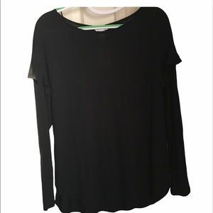 H&M long-sleeve tee with sleeve ruffle